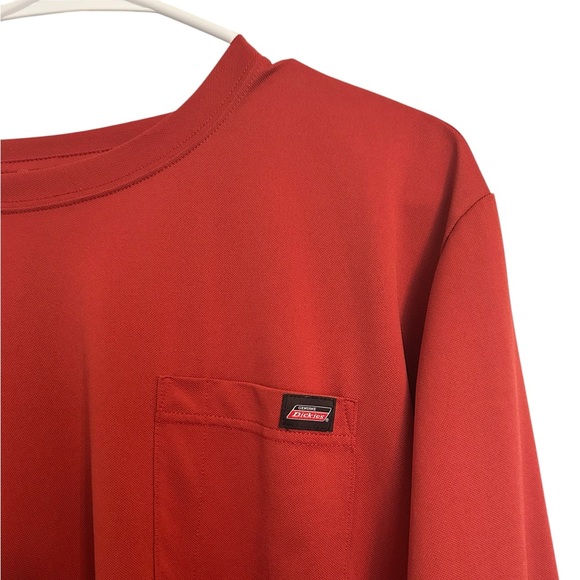 Dickies Men’s Orange Long Sleeve Crewneck Work Shirt Size Large - Picture 2 of 3